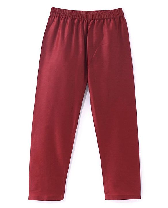 Babyhug 100% Cotton Woven Full Sleeves Cambric Kurta Pyjama Set With Mirror Embroided Jacket  -Red