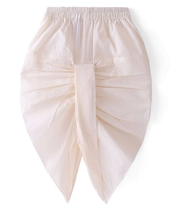 Babyhug Cambric Full Sleeves Kurta Dhoti Set Elephant Print - White