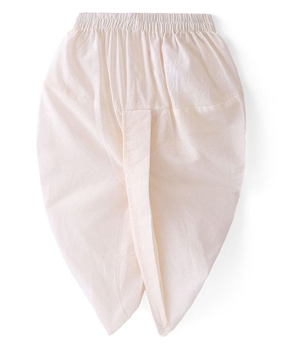 Babyhug Cambric Full Sleeves Kurta Dhoti Set Elephant Print - White