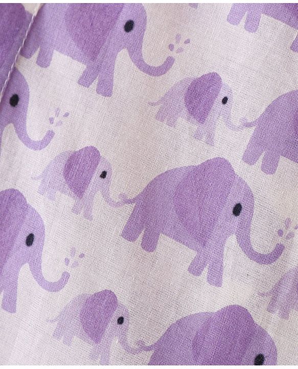 Babyhug Cambric Full Sleeves Kurta Dhoti Set Elephant Print - White