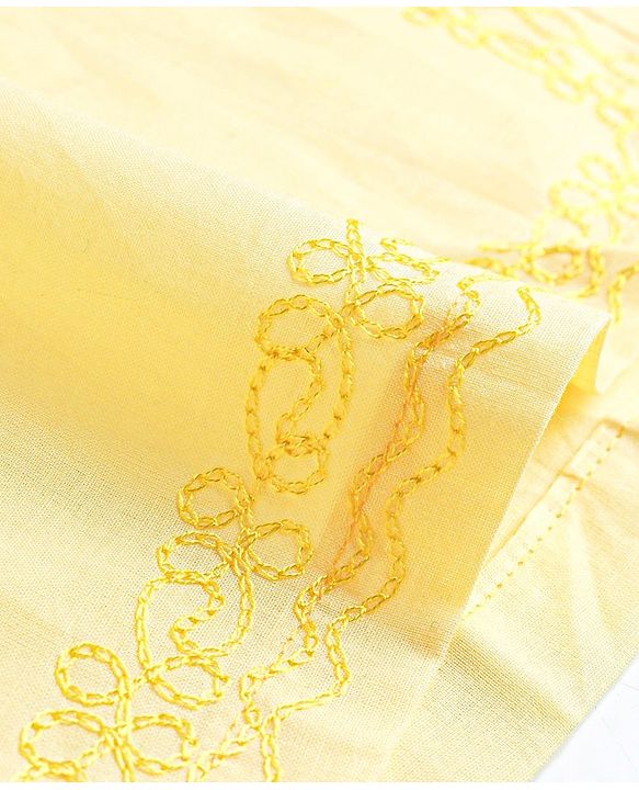 Babyhug Cotton Woven Floral Embroidered Angarakha Full Sleeves Kurta & Dhoti Set - Yellow