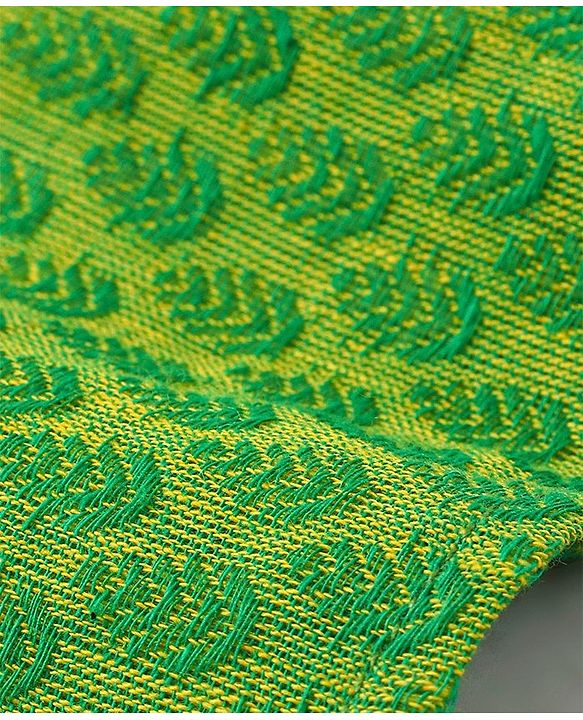Babyhug Cotton Woven Cambric Full Sleeves Dobby Embroiderd Kurta Pyjama Set - Green