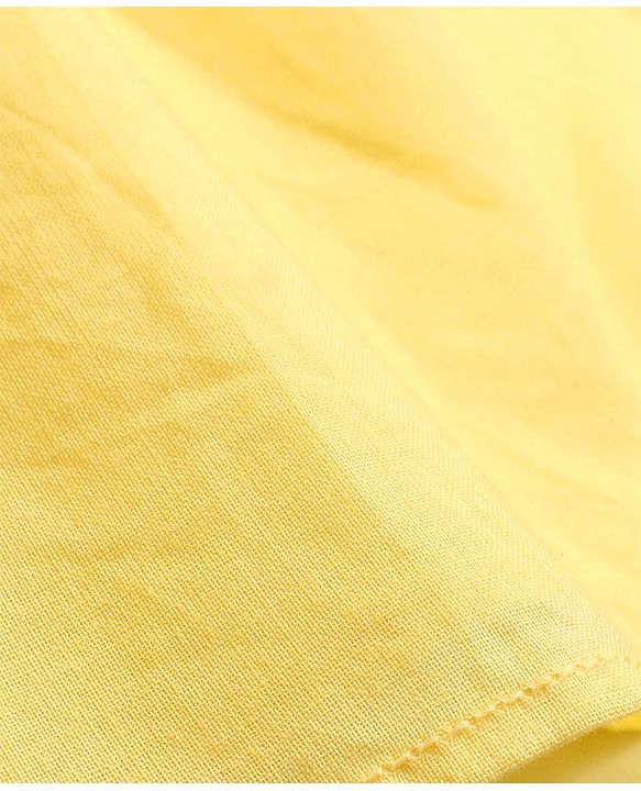 Babyhug Cotton Woven Cambric Full Sleeves Dobby Embroiderd Kurta Pyjama Set - Yellow