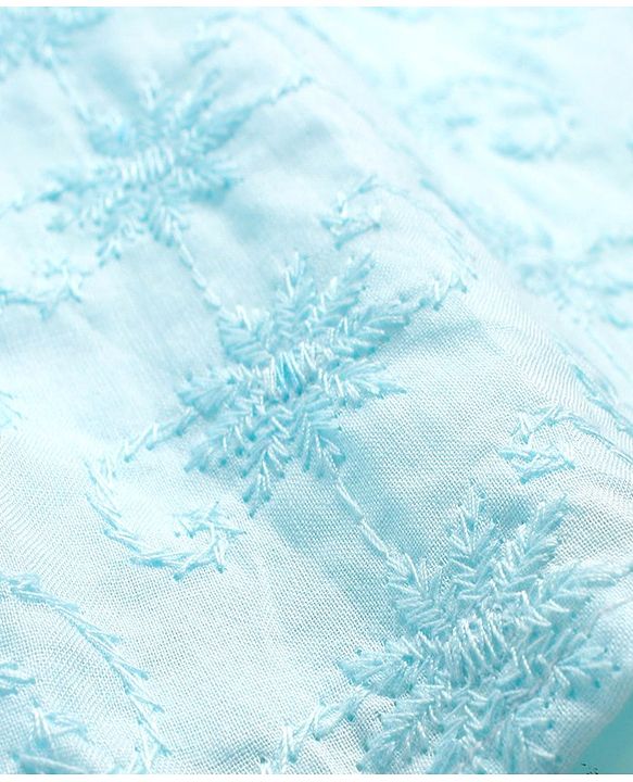 Babyhug Cambric Full Sleeves Schiffli Embroiderd Kurta Pyjama Set - Blue