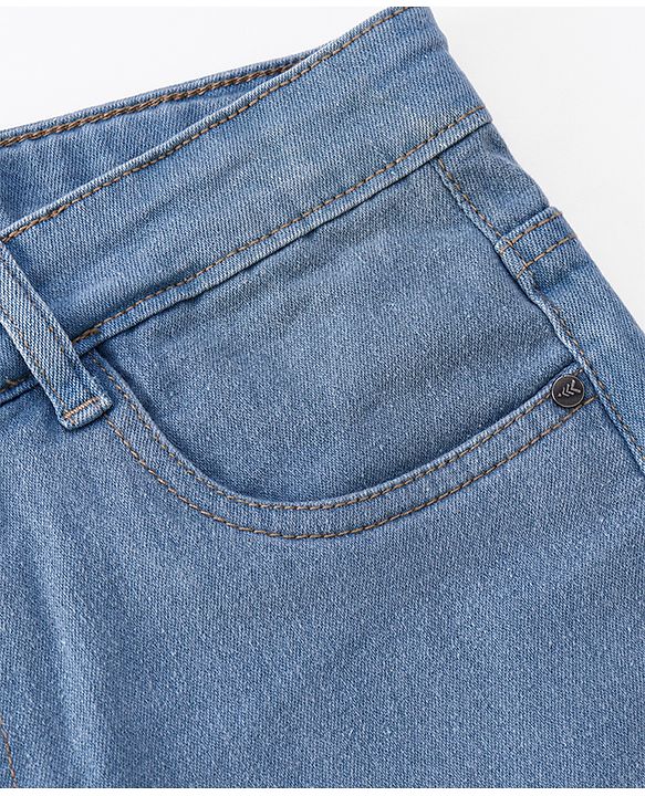 Pine Kids Full Length Denim Washed  Jeans - Light Blue
