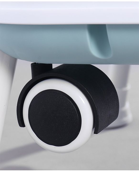 Babyhug 3 in 1 Comfy High Chair with Printed Cushion - White| High Chair, Feeding Chair & Booster Chair| Adjustable Double Food Tray| Removable PU Leather Seat| Safety Harness| Removable Footrest