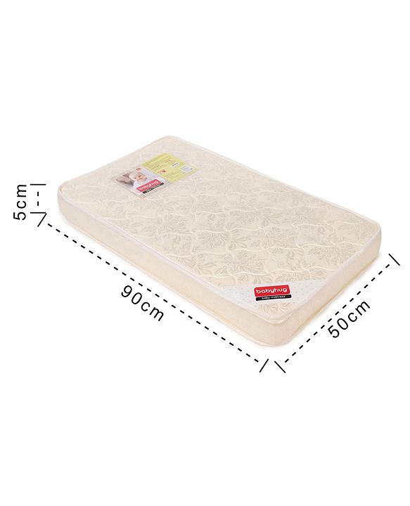 Babyhug High Density Soft Foam Baby Mattress Floral Print - Off White