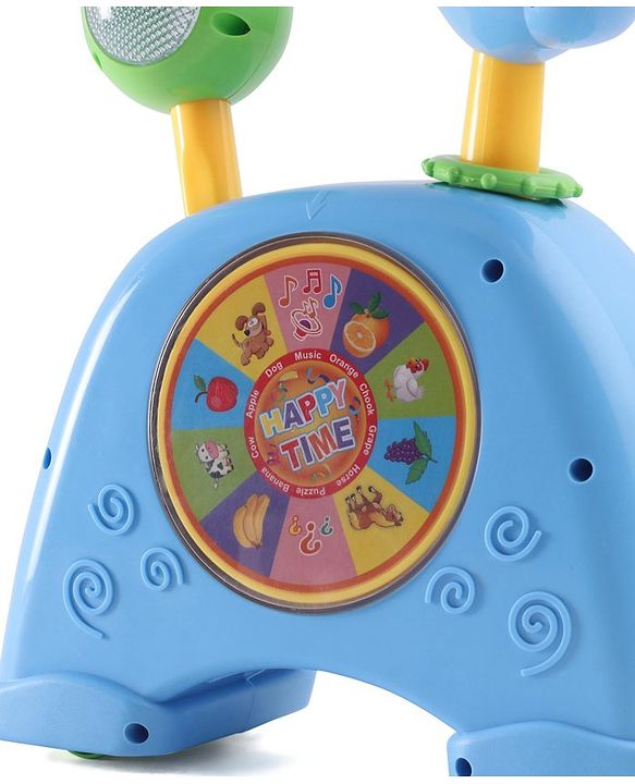 Babyhug Musical Light & Sound Elephant Piano with 5 Modes of Animal Sound - Blue