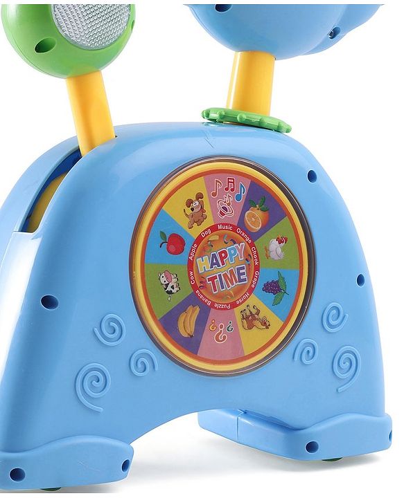 Babyhug Musical Light & Sound Elephant Piano with 5 Modes of Animal Sound - Blue