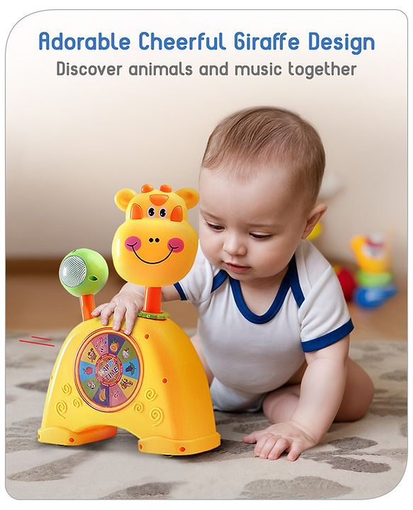 Babyhug Musical Light & Sound Elephant Piano with 5 Modes of Animal Sound - Blue