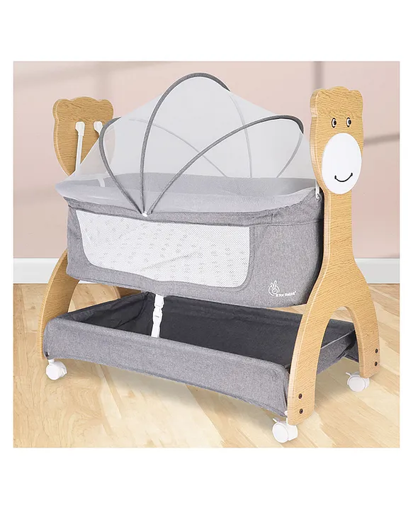 R for Rabbit Lullabies Woodsy Manual Swing Wooden Cradle for