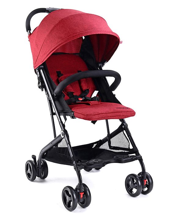 Babyhug Easy Travel Cabin Stroller With Z-Fold & Trolley Handle - Grey| Air Cabin Friendly| Swivel Wheel with Lock| Rear Wheels with Brake| Adjustable Leg Rest| Adjustable Canopy| Reclining Backrest