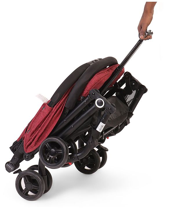 Babyhug Easy Travel Cabin Stroller With Z-Fold & Trolley Handle - Grey| Air Cabin Friendly| Swivel Wheel with Lock| Rear Wheels with Brake| Adjustable Leg Rest| Adjustable Canopy| Reclining Backrest