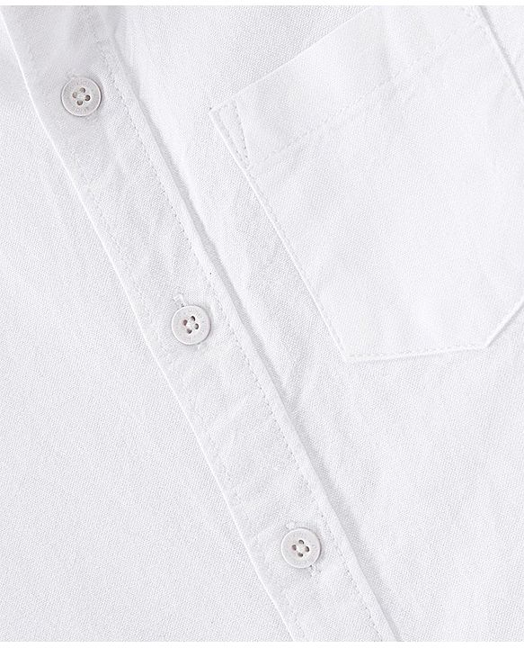 Pine Kids Cotton Woven Half Sleeves Solid Colour - White