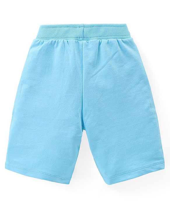 Babyhug Marvel Cotton Knit Shorts With Avengers Graphics Pack Of 2 - Blue