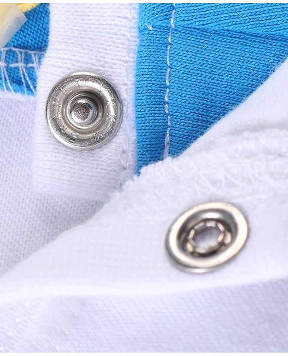 Babyhug Disney Single Jersey Knit Half Sleeves Shirt & Shorts With Mickey Mouse Graphics - White & Blue