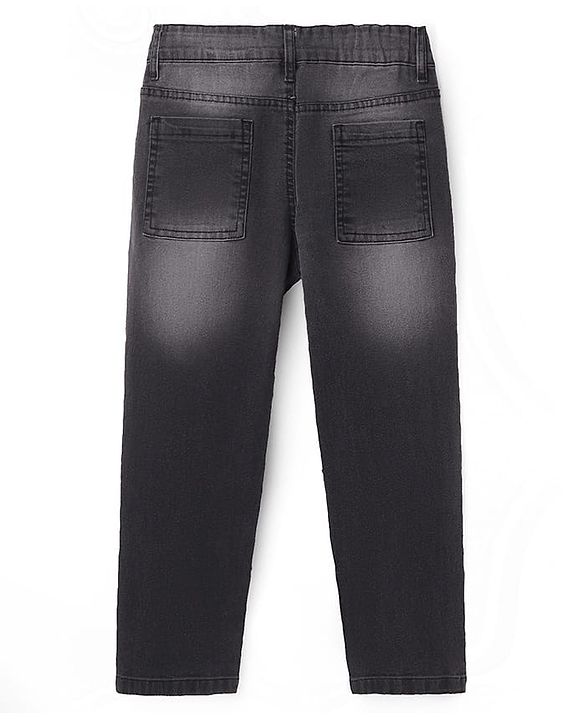Pine Kids Denim Woven Full Length Solid Color Jeans - Black
