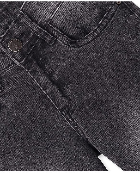 Pine Kids Denim Woven Full Length Solid Color Jeans - Black