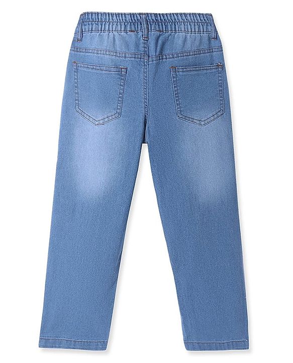 Pine Kids Woven Full Length Solid Denim Jeans - Light Blue