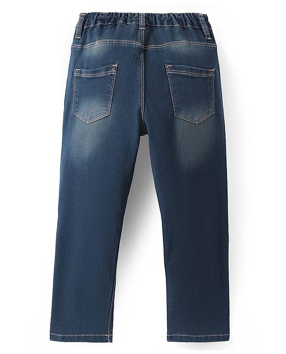 Pine Kids Woven Full Length Solid Denim Jeans - Navy Blue