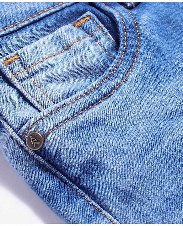 Pine Kids Woven  Full Length Denim Washed Jeans - Blue