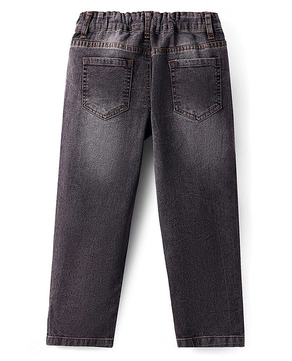 Pine Kids Denim Woven Full Length Washed Jeans - Black