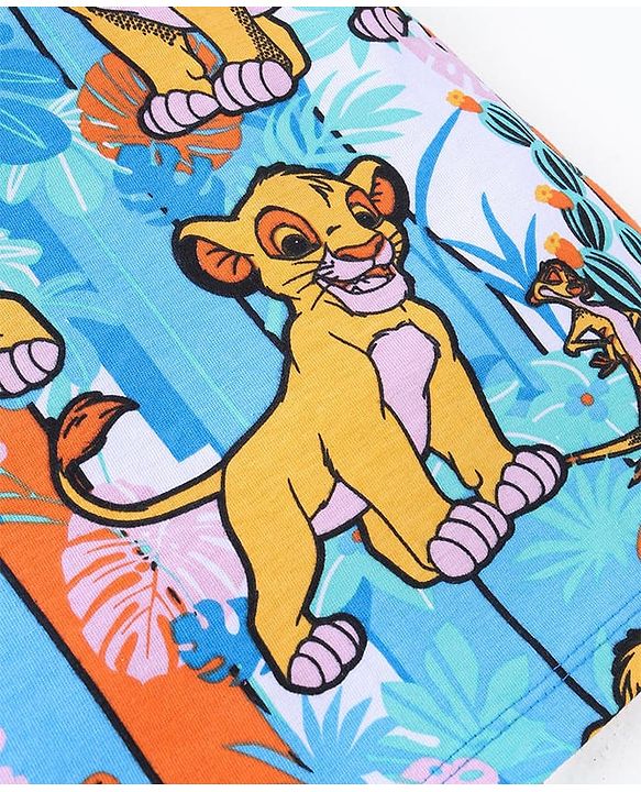 Babyhug Disney Cotton Knit Half Sleeves T-Shirt with The Lion King Graphics - Multicolour