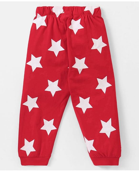 Babyhug Disney Single Jersey Knit  Full Sleeve Night Suit with Mickey Mouse Graphics - Red