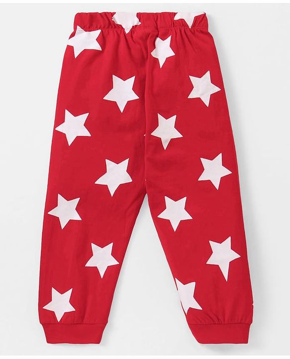 Babyhug Disney Single Jersey Knit  Full Sleeve Night Suit with Mickey Mouse Graphics - Red
