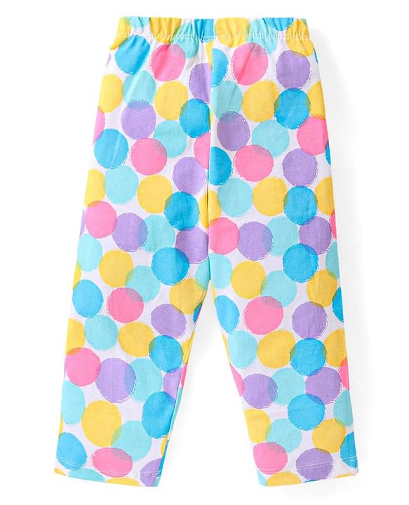 Babyhug Disney Single Jersey Knit Full Sleeves Night Suit with Frill Detailing & Minnie Mouse Graphics - Yellow
