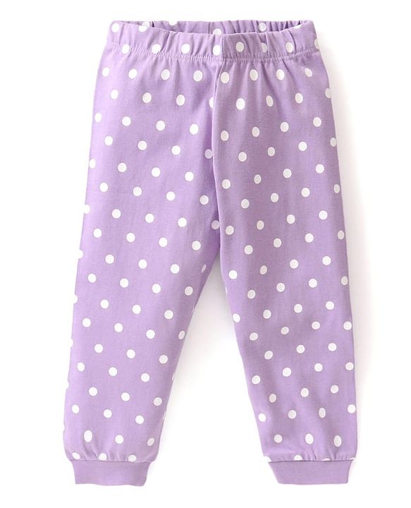 Babyhug Disney Single Jersey Full Sleeve Night Suit With Marie Graphics - Green & Purple
