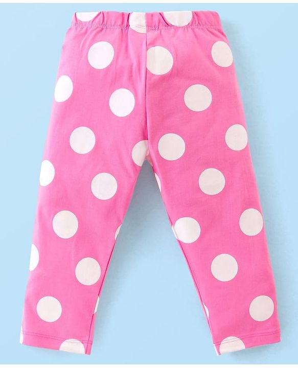 Babyhug Disney Cotton Full Sleeves Night Suit WIth Minnie And Mickey Mouse Print - White & Pink