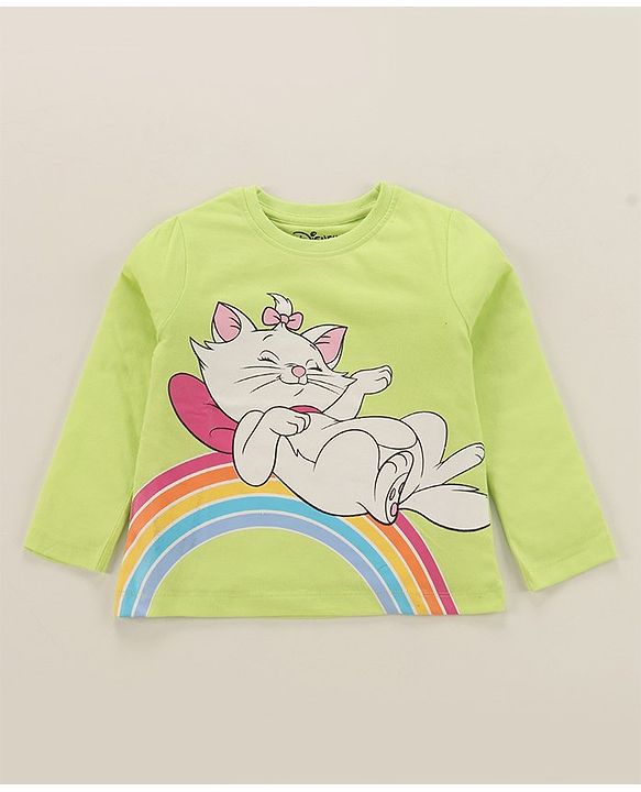 Babyhug Disney Single Jersey Full Sleeves Shorts Night Suit   With Marie Graphics - Multicolour