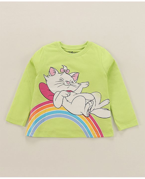 Babyhug Disney Single Jersey Full Sleeves Shorts Night Suit   With Marie Graphics - Multicolour