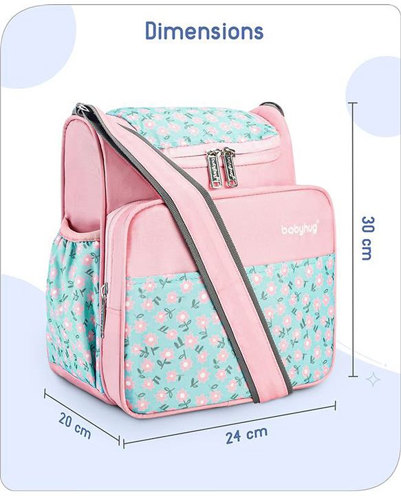 Babyhug Mini & Compact Sling Diaper Bag Floral Print- Pink