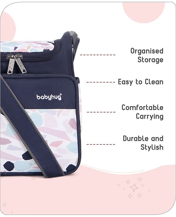 Babyhug Mini & Compact Sling Diaper Bag Abstract Print- Blue