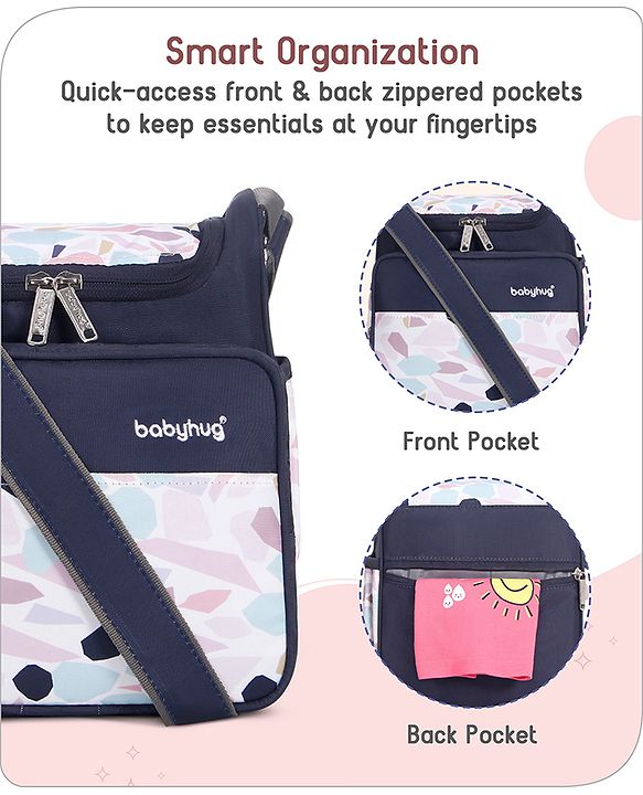 Babyhug Mini & Compact Sling Diaper Bag Abstract Print- Blue