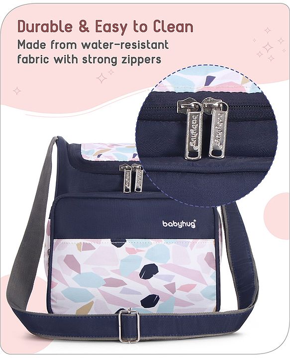 Babyhug Mini & Compact Sling Diaper Bag Abstract Print- Blue