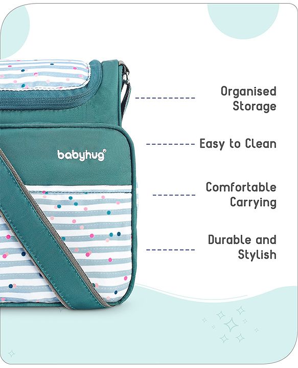 Babyhug Mini & Compact Sling Diaper Bag Abstract Print- Blue