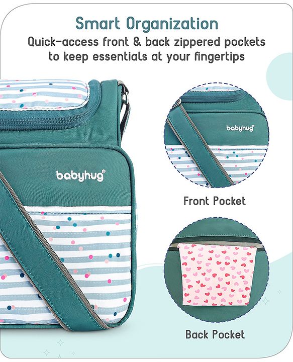 Babyhug Mini & Compact Sling Diaper Bag Abstract Print- Blue