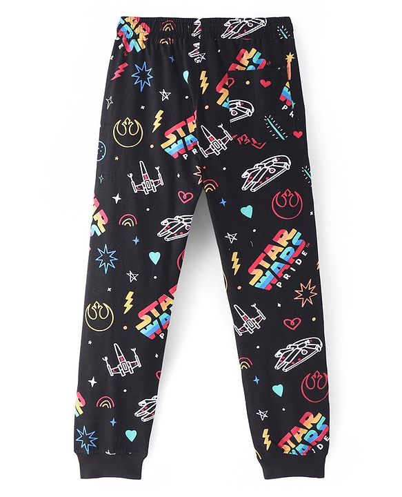 Pine Kids Lucas Cotton Half Sleeves Night Suit Star Wars Printed-Black