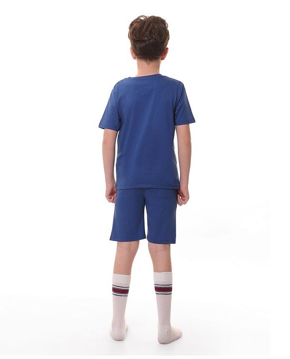 Pine Kids Lucas Cotton Half Sleeves Night Suit With Star Wars Print - Blue
