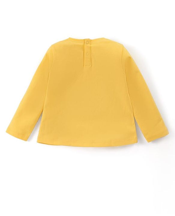 Babyhug Disney Single Jersey Knit Full Sleeves Night Suit with Minnie Mouse Graphics - White & Yellow