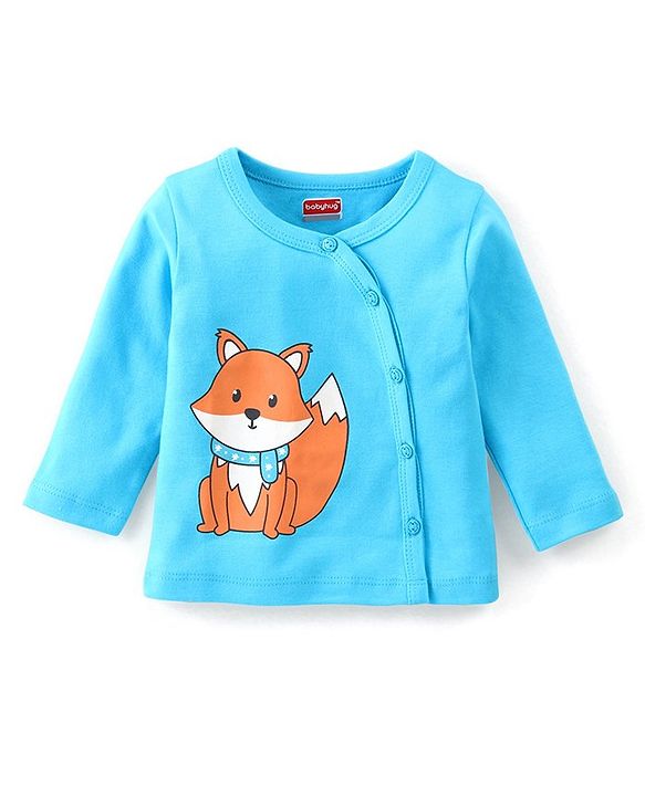 Babyhug 100% Cotton Full Sleeves Front Open Vest Striped & Animal Print Pack of 3 - Multicolour