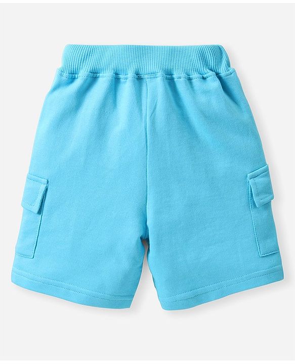Babyhug Cotton Knit Half Sleeves Summer Theme Printed T-Shirt & Shorts Set - Blue & Yellow