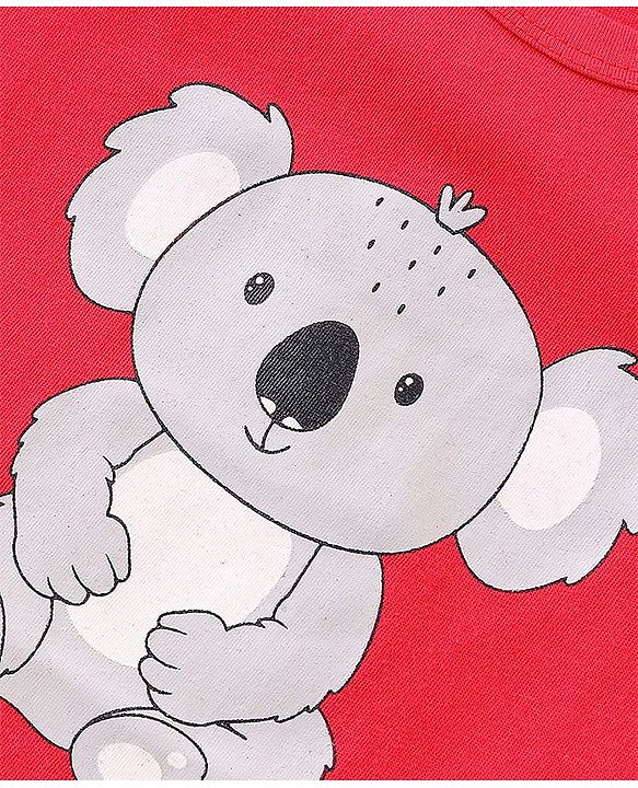 Babyhug 100% Cotton Sleeveless Sando Teddy & Koala Bear Print Pack of 3 - Multicolour