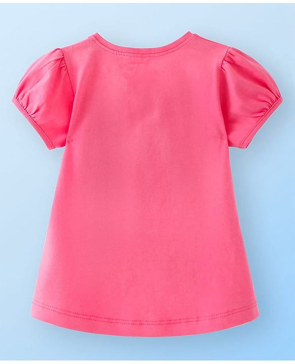 Babyhug Disney Single Jersey Knit  Frock With Half Sleeves Inner Tee & Minnie Mouse Graphics - Multicolor