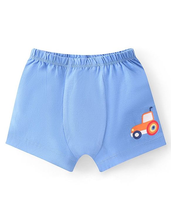 Babyhug 100% Cotton Above Knee Length Trunks Vehicle Print Pack of 3 - Multicolour
