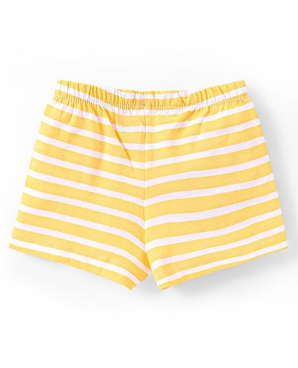 Babyhug 100% Cotton Knit Briefs with Striped & Car Print Pack of 3 - Multicolour