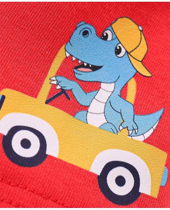 Babyhug 100% Cotton Knit Briefs with Striped & Car Print Pack of 3 - Multicolour